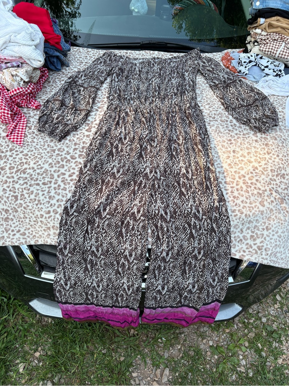 Anthropologie Size Large Snake Skin Pezira Wide Leg Jumpsuit Bl^nk London